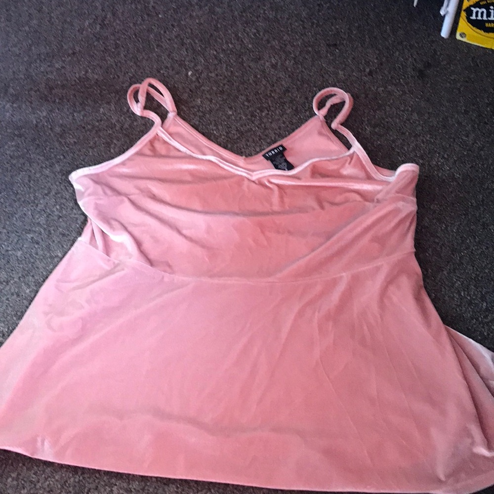 Pink velvet blouse
